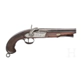 A percussion pistol by Pedro Jose Aguirre, Eibar, dated 1834