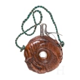 A carved wooden powder flask in Michael Maucher style, Germany, ca. 1900
