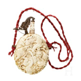 An ivory powderflask, Victorian in the style of the 16th century