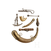 A mixed lot of firearms accessories from all over the world, 19th/20th century