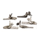 Five unmachined percussion locks, 19th century