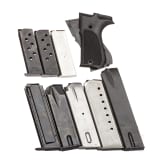 Mixed lot of eight magazines and grips