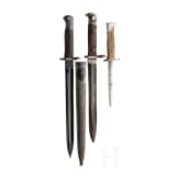 Three German bayonets, circa 1890 - 1918