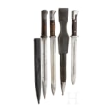 Three German bayonets, ca. 1890 - 1918
