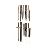 Six bayonets, mostly German