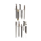 Mixed lot of seven european bayonets