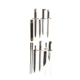 Mixed lot of seven european bayonets