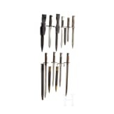 Mixed lot of eight international bayonets