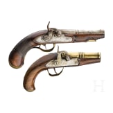 Two percussion pistols, German or Flemish, around 1780/1800