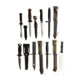 Eight German and international combat knives/bayonets, 20th century