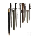 Six sidearms, USA/Canada, circa 1900 - 1945