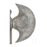 A pair of Persian all-metal axes, 19th century