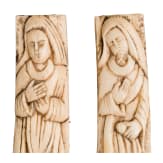 Vier beschnitzte Beinfragmente in der Art des Baldassare Embriachi, Italien, 19. Jhdt.