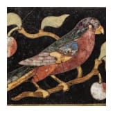 Pietra-Dura-Platte mit Vogeldarstellung, Italien, 17. Jhdt.