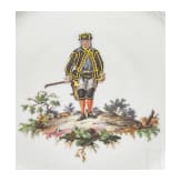 A German plate by KPM with depiction of a miner, late 18th century