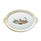 A German porcelain dish with depiction of miners, 18th/19th century