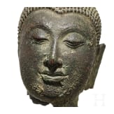 Bronzekopf des Buddha, Thailand, Sukhothai, ca. 15. Jhdt.