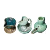 Three Islamic oil lamps, Near and Middle East, 13th - 16th century