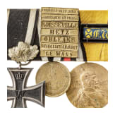 Vierteilige Ordensschnalle eines Teilnehmers des Krieges 1870/71