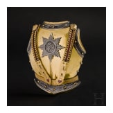 An extremely rare helmet appliqué in cuirass shape for generals and officers of the Russian 2nd Pskovsky Life Dragoons Regiment of Her Imperial Majesty Maria Feodorovna, circa 1910/1913