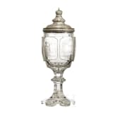 A splendid glass goblet Hohenlohe, dated 1852, with original case