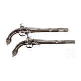 A deluxe pair of Albanian silver-mounted miquelet pistols, dated 1792