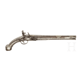 An Ottoman silver-mounted flintlock pistol, 18th century