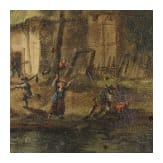"Nächtlicher Überfall", Gemälde in der Art des Aert van der Neer (1603 - 1677)