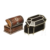 Two inlaid German wooden caskets, 2nd half of the 19th century