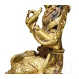 Vergoldete Bronze des Mañjuśrī mit Schwert, Tibet, 18. Jhdt.