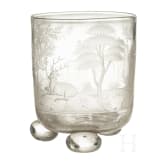 A large polished German beaker on spherical feet, 1st half of the 18th century
