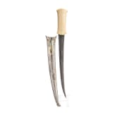 An Ottoman dagger with grip made of walrus ivory, circa 1800