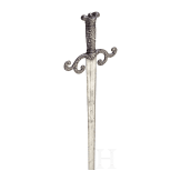 A South German silver-damascened town sword, circa 1620