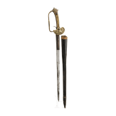 A German shooting hunting hanger with scabbard, circa 1740
