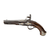 A chiselled flintlock pistol, Liège, 18th century