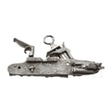 An Italian miquelet lock with erotic decoration, 18th century