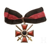 Order of St. Vladimir - a Russian 4th class cross with swords, circa 1910