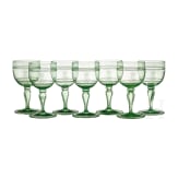 Prince and Princess Alfons von Bayern - seven table wine glasses of uranium glass