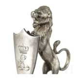 A silver lion with a royal cipher "L", 2nd half of the 19th century