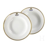 Emperor Wilhelm II - two soup plates from the dining service of the Imperial Yacht Hohenzollern