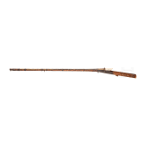 Goldtauschiertes Luntenschlossgewehr mit bemaltem Holzschaft, Indien, um 1800