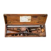 Schwere Perkussions-Doppelb&uuml;chse ("Big game") im Kasten, Alexander Henry, Edinburgh, datiert 1864