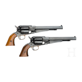 Ein paar Perkussionsrevolver im Kasten, Mod. Remington New Model Army, St. Barbara, Spanien, um 1975