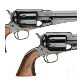 Ein paar Perkussionsrevolver im Kasten, Mod. Remington New Model Army, St. Barbara, Spanien, um 1975