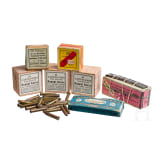 Konvolut von sieben Schachteln Sammlermunition: 7,65mm Frommer, 7,63mm Mannlicher und weitere