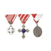 Drei Auszeichnungen, 1900 - 1918