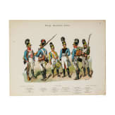 70 Bildtafeln: "Die Organisation, Bekleidung, Ausr&uuml;stung und Bewaffnung der k&ouml;niglich bayerischen Armee von 1806 bis 1906 nach amtlichen Quellen bearbeitet"; K. M&uuml;ller und L. Braun; A. Oehrlein's Verlag, M&uuml;nchen, 1899-1906