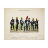 70 Bildtafeln: "Die Organisation, Bekleidung, Ausr&uuml;stung und Bewaffnung der k&ouml;niglich bayerischen Armee von 1806 bis 1906 nach amtlichen Quellen bearbeitet"; K. M&uuml;ller und L. Braun; A. Oehrlein's Verlag, M&uuml;nchen, 1899-1906