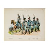 70 Bildtafeln: "Die Organisation, Bekleidung, Ausr&uuml;stung und Bewaffnung der k&ouml;niglich bayerischen Armee von 1806 bis 1906 nach amtlichen Quellen bearbeitet"; K. M&uuml;ller und L. Braun; A. Oehrlein's Verlag, M&uuml;nchen, 1899-1906