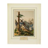 Aquarell und sechs Lithos zu deutscher Uniformgrafik, 19. Jhdt.